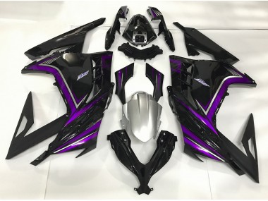 Aftermarket 2013-2018 Gloss Black & Purple Kawasaki Ninja 300 Motorcycle Fairings