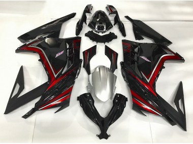 Aftermarket 2013-2018 Gloss Black & Red Kawasaki Ninja 300 Motorcycle Fairings