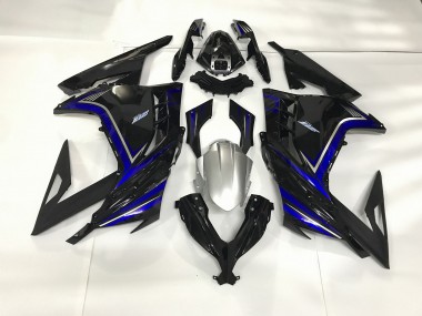 Aftermarket 2013-2018 Gloss Black and Blue Kawasaki Ninja 300 Fairings
