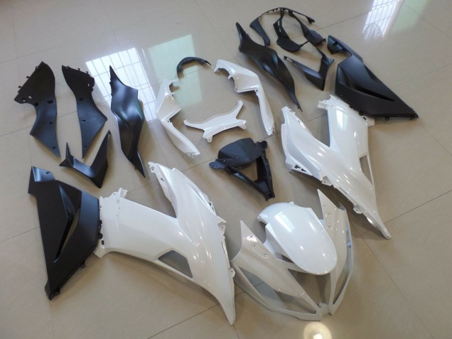 Aftermarket 2013-2018 Gloss White Black Kawasaki ZX6R Motorcycle Fairings Aftermarket 2013-2018 Gloss White Black Kawasaki ZX6R Motorcycle Fairings