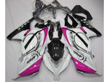 Aftermarket 2013-2018 Gloss White & Pink Kawasaki Ninja 300 Motorcycle Fairings