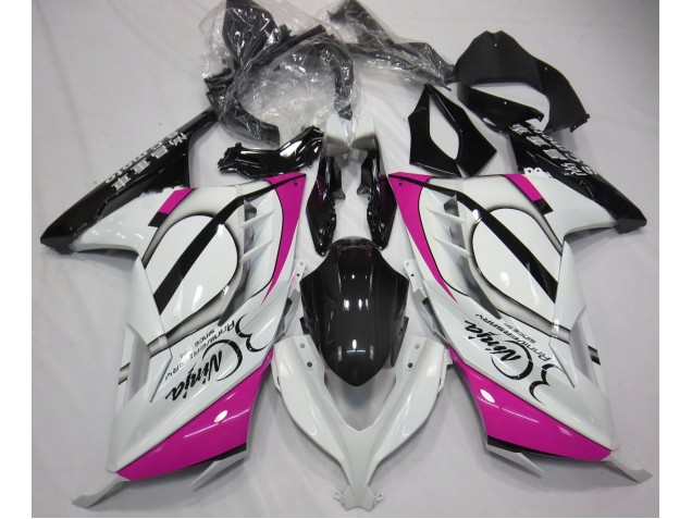Aftermarket 2013-2018 Gloss White & Pink Kawasaki Ninja 300 Motorcycle Fairings
