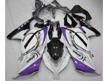 Aftermarket 2013-2018 Gloss White & Purple Kawasaki Ninja 300 Motorcycle Fairings