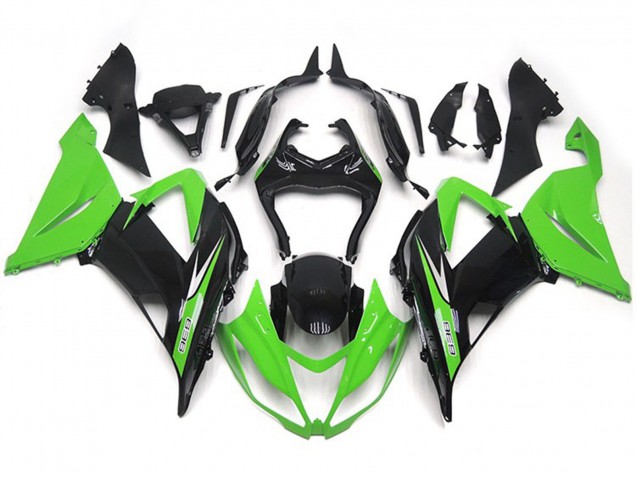 Aftermarket 2013-2018 Green and Black Vibrant OEM Style Kawasaki ZX6R Motorcycle Fairings Aftermarket 2013-2018 Green and Black Vibrant OEM Style Kawasaki ZX6R Motorcycle Fairings