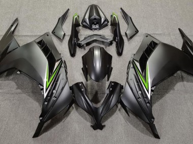 Aftermarket 2013-2018 Matte Black & Green Kawasaki Ninja 300 Fairings
