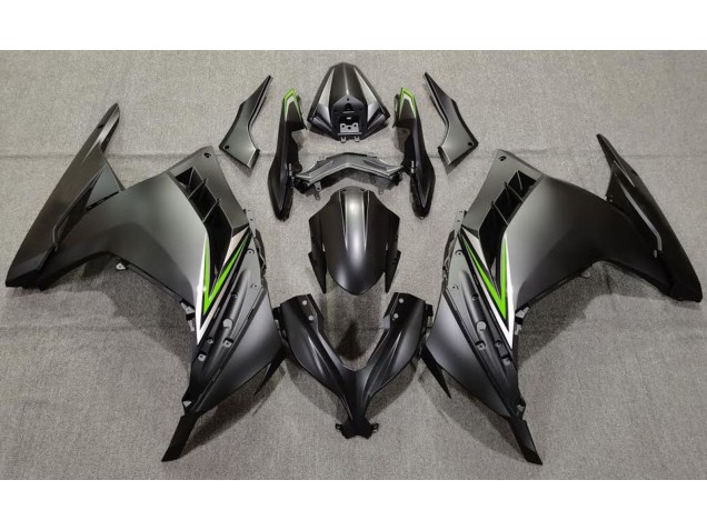 Aftermarket 2013-2018 Matte Black & Green Kawasaki Ninja 300 Motorcycle Fairings