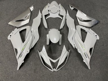 Aftermarket 2013-2018 Pearl White Kawasaki ZX6R Motorcycle Fairings