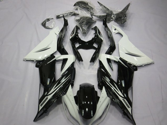 Aftermarket 2013-2018 Plain Gloss Black White Kawasaki ZX6R Motorcycle Fairings Aftermarket 2013-2018 Plain Gloss Black White Kawasaki ZX6R Motorcycle Fairings