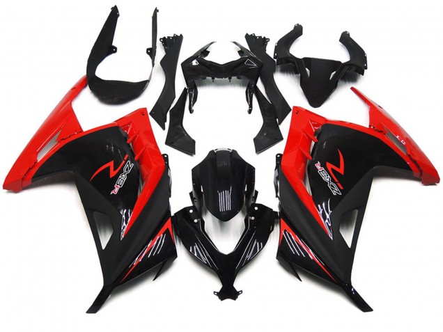 Aftermarket 2013-2018 Red and Black Gloss Kawasaki Ninja 300 Motorcycle Fairings