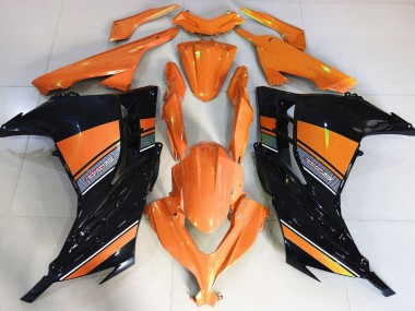 Aftermarket 2013-2018 Sunrise Orange and Black Kawasaki Ninja 300 Fairings