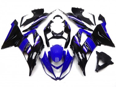 Aftermarket 2013-2018 Vibrant Deep Blue and Black Kawasaki ZX6R Motorcycle Fairings