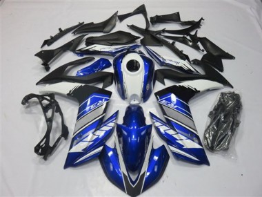 Aftermarket 2015-2018 Blue and Silver Yamaha R3 Motorcycle Fairings