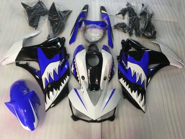 Aftermarket 2015-2018 Blue and White Shark Yamaha R3 Motorcycle Fairings