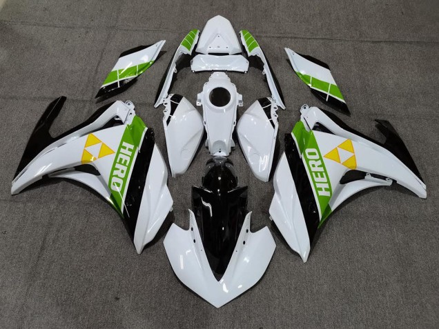 Aftermarket 2015-2018 Gloss White Black and Green Yamaha R3 Motorcycle Fairings Aftermarket 2015-2018 Gloss White Black and Green Yamaha R3 Motorcycle Fairings