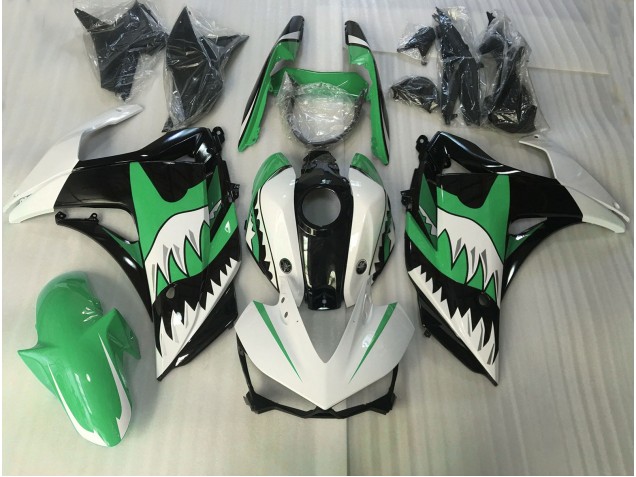 Aftermarket 2015-2018 Green and White Shark Yamaha R3 Motorcycle Fairings Aftermarket 2015-2018 Green and White Shark Yamaha R3 Motorcycle Fairings