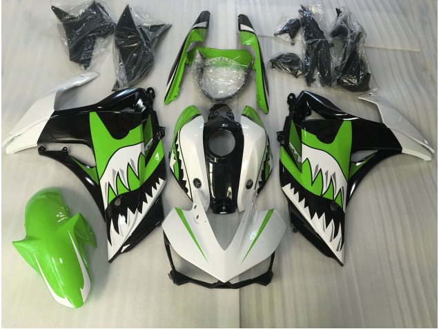 Aftermarket 2015-2018 Lime Green and White Shark Yamaha R3 Fairings