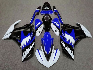 Aftermarket 2015-2018 White Shark & Blue Yamaha R3 Motorcycle Fairings