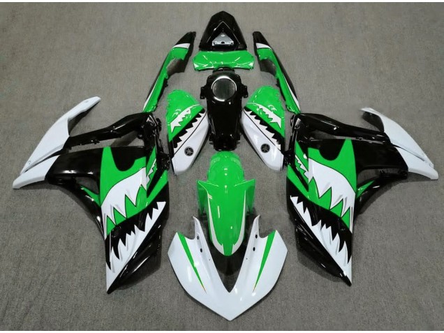 Aftermarket 2015-2018 White Shark & Green Yamaha R3 Motorcycle Fairings Aftermarket 2015-2018 White Shark & Green Yamaha R3 Motorcycle Fairings