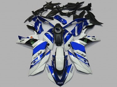 Aftermarket 2015-2018 White and Blue Yamaha R3 Motorcycle Fairings