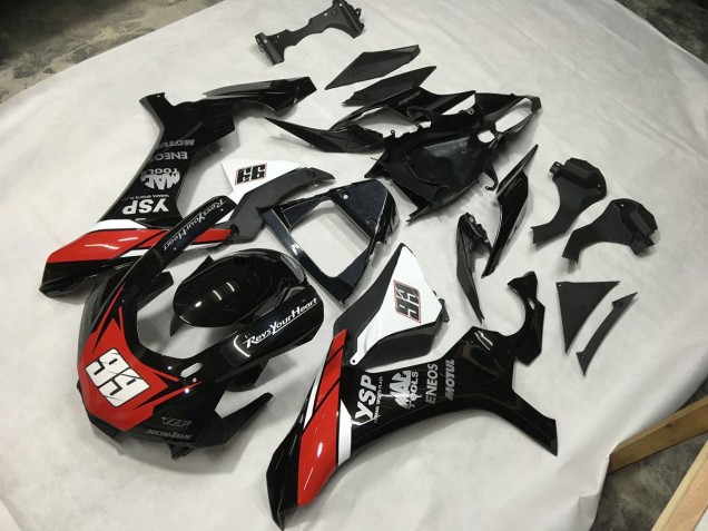 Aftermarket 2015-2019 Black Red and White 99 Yamaha R1 Motorcycle Fairings