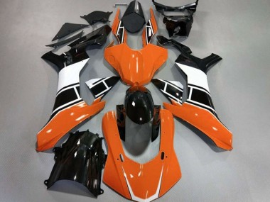Aftermarket 2015-2019 Gloss Orange White and Black Yamaha R1 Motorcycle Fairings