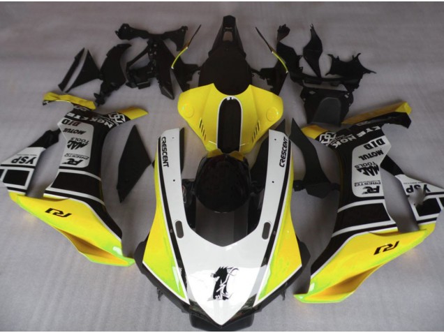 Aftermarket 2015-2019 Gloss Yellow & White Yamaha R1 Motorcycle Fairings Aftermarket 2015-2019 Gloss Yellow & White Yamaha R1 Motorcycle Fairings