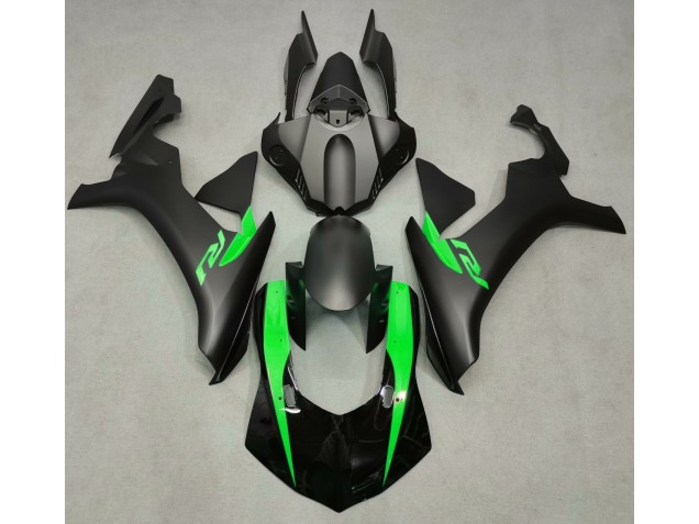 Aftermarket 2015-2019 Matte Black & Green Yamaha R1 Motorcycle Fairings Aftermarket 2015-2019 Matte Black & Green Yamaha R1 Motorcycle Fairings