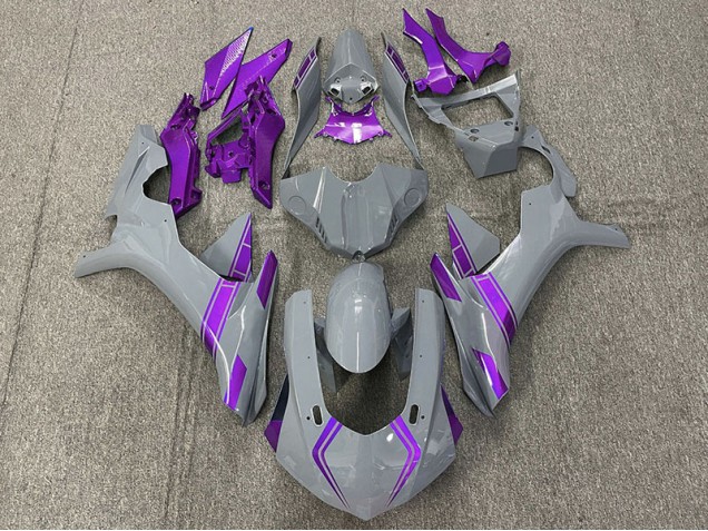 Aftermarket 2015-2019 Nardo Gray & Purple Accents Yamaha R1 Motorcycle Fairings Aftermarket 2015-2019 Nardo Gray & Purple Accents Yamaha R1 Motorcycle Fairings