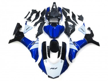 Aftermarket 2015-2019 White and Blue Yamaha R1 Fairings