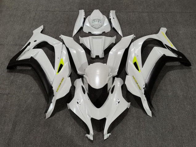Aftermarket 2016-2019 Pearl White & Yellow Kawasaki ZX10R Motorcycle Fairings Aftermarket 2016-2019 Pearl White & Yellow Kawasaki ZX10R Motorcycle Fairings