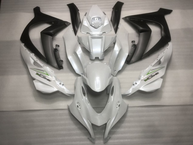 Aftermarket 2016-2019 Pearl white and Green Kawasaki ZX10R Motorcycle Fairings Aftermarket 2016-2019 Pearl white and Green Kawasaki ZX10R Motorcycle Fairings