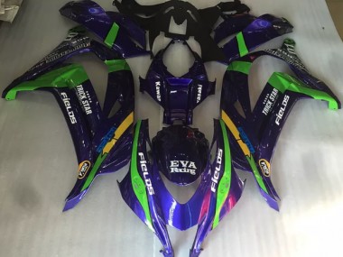 Aftermarket 2016-2019 Purple Green and Gloss Kawasaki ZX10R Motorcycle Fairings