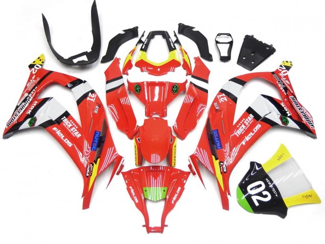 Aftermarket 2016-2019 Red and Black w White Kawasaki ZX10R Motorcycle Fairings Aftermarket 2016-2019 Red and Black w White Kawasaki ZX10R Motorcycle Fairings