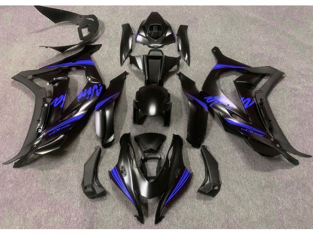 Aftermarket 2016-2019 Satin Black & Blue Kawasaki ZX10R Motorcycle Fairings Aftermarket 2016-2019 Satin Black & Blue Kawasaki ZX10R Motorcycle Fairings