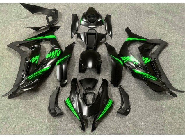 Aftermarket 2016-2019 Satin Black & Green Kawasaki ZX10R Motorcycle Fairings Aftermarket 2016-2019 Satin Black & Green Kawasaki ZX10R Motorcycle Fairings
