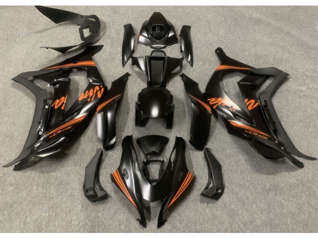 Aftermarket 2016-2019 Satin Black & Orange Kawasaki ZX10R Motorcycle Fairings Aftermarket 2016-2019 Satin Black & Orange Kawasaki ZX10R Motorcycle Fairings