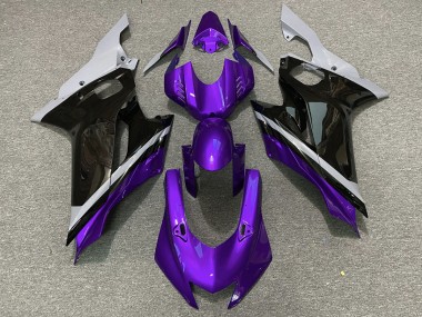 Aftermarket 2017-2019 Cement Black and Purple Yamaha R6 Motorcycle Fairings