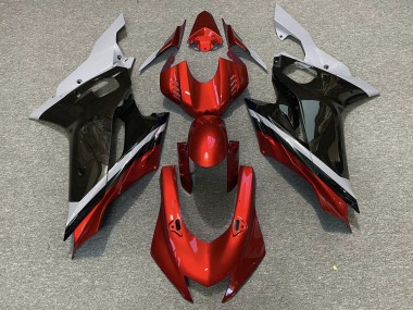 Aftermarket 2017-2019 Cement Black and Red Yamaha R6 Motorcycle Fairings