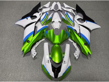 Aftermarket 2017-2019 Gloss Green and Light Blue Yamaha R6 Motorcycle Fairings