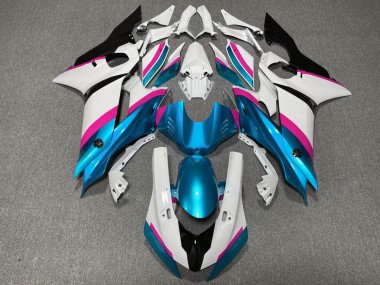 Aftermarket 2017-2019 Light Blue and Pink Yamaha R6 Motorcycle Fairings