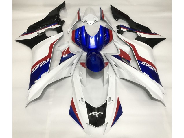 Aftermarket 2017-2019 Gloss White and Deep Blue Yamaha R6 Motorcycle Fairings Aftermarket 2017-2019 Gloss White and Deep Blue Yamaha R6 Motorcycle Fairings