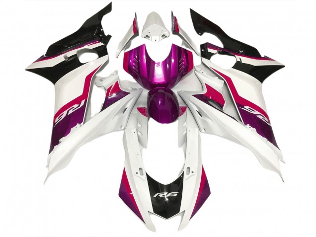 Aftermarket 2017-2019 Pink and Gloss White Yamaha R6 Motorcycle Fairings Aftermarket 2017-2019 Pink and Gloss White Yamaha R6 Motorcycle Fairings