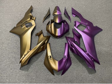 Aftermarket 2017-2019 Tan and Purple Split Yamaha R6 Motorcycle Fairings