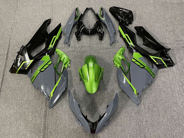 Aftermarket 2018-2020 Nardo Gray and Green Kawasaki Ninja 400 Motorcycle Fairings