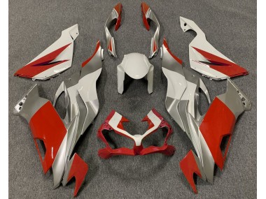 Aftermarket 2019-2020 Red White and Silver Kawasaki ZX6R Motorcycle Fairings