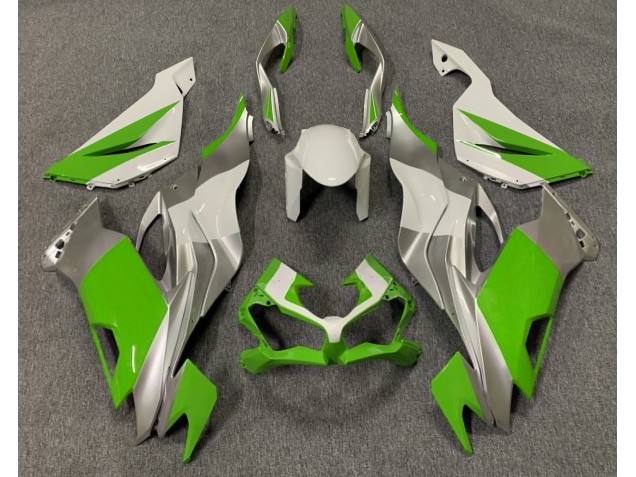 Aftermarket 2019-2020 Gloss Green White and Silver Kawasaki ZX6R Motorcycle Fairings Aftermarket 2019-2020 Gloss Green White and Silver Kawasaki ZX6R Motorcycle Fairings
