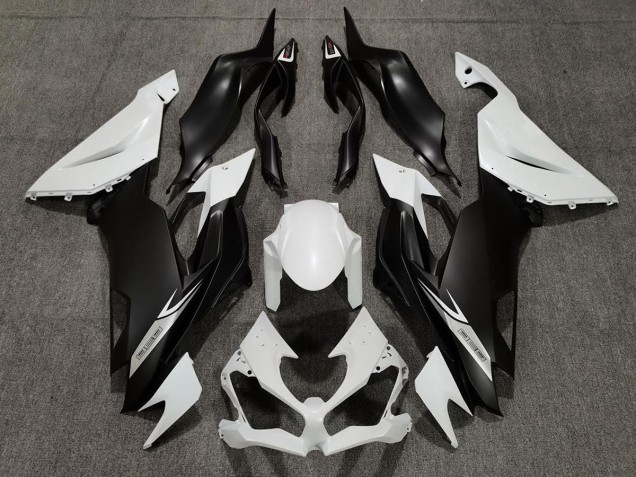 Aftermarket 2019-2020 Matte Pearl White and Black Kawasaki ZX6R Motorcycle Fairings Aftermarket 2019-2020 Matte Pearl White and Black Kawasaki ZX6R Motorcycle Fairings