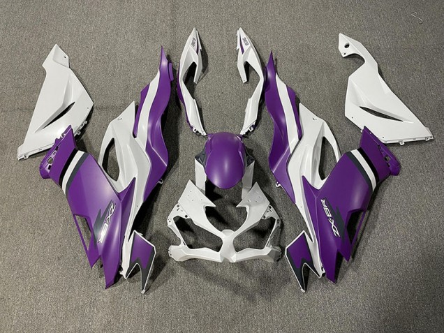 Aftermarket 2019-2020 Matte Purple and White Kawasaki ZX6R Motorcycle Fairings Aftermarket 2019-2020 Matte Purple and White Kawasaki ZX6R Motorcycle Fairings